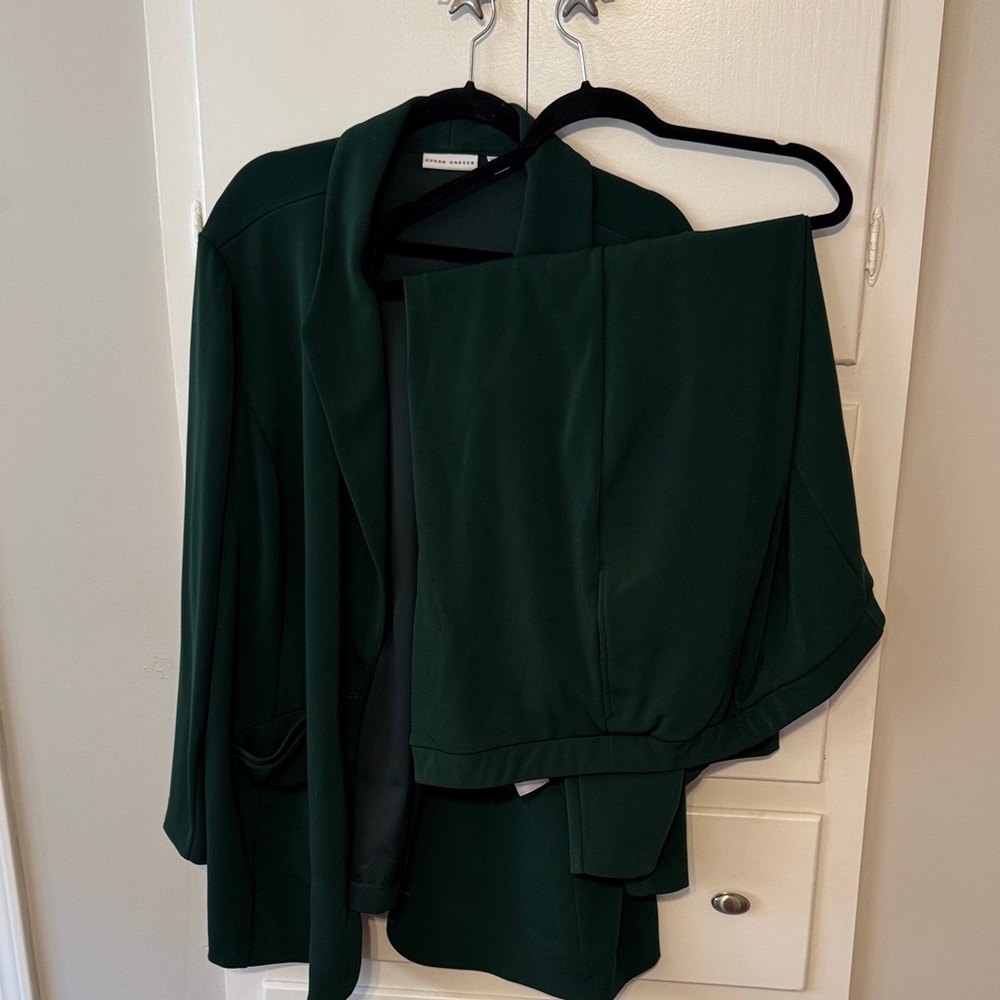 Susan Graver Forest Green Suit Set 3X 4X liquid knit
